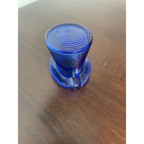 Vintage Cobalt Blue Glass Top Hat Ashtray - Picture 6 of 6